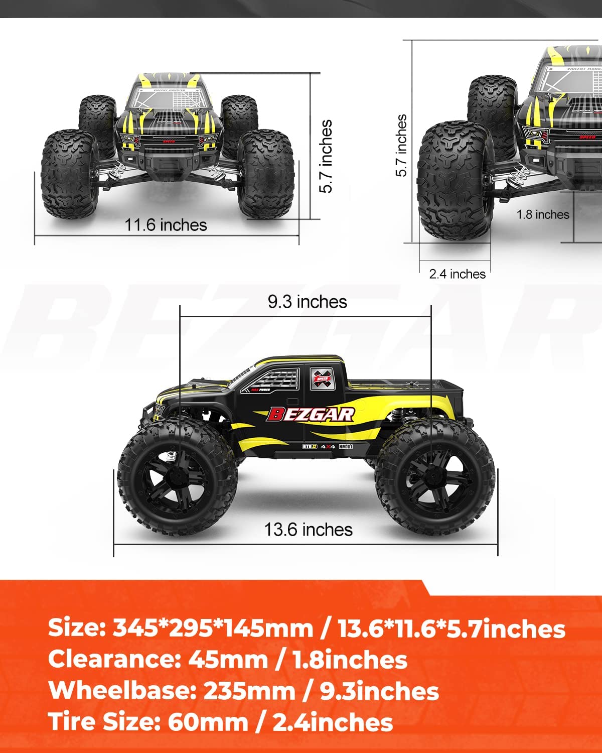 110 Scale Remote Control Truck With 550 Motor