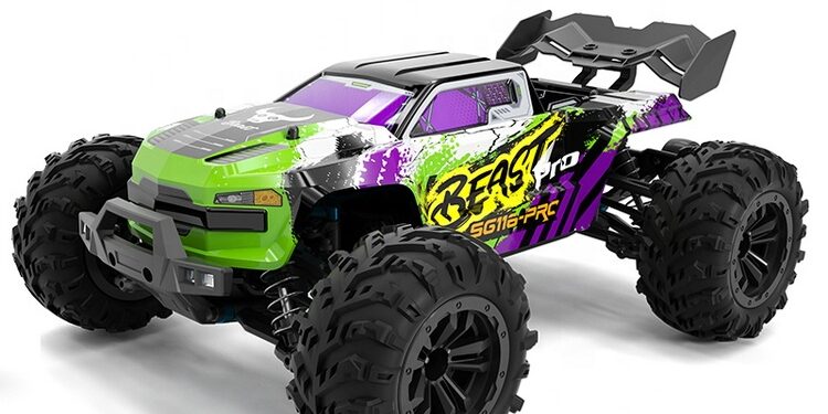 Custom RC buggy with LED lights off-road